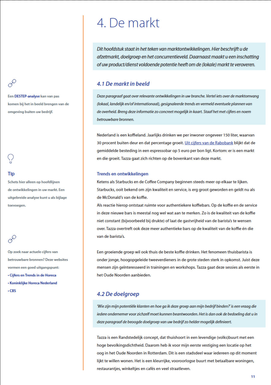 business plan horeca