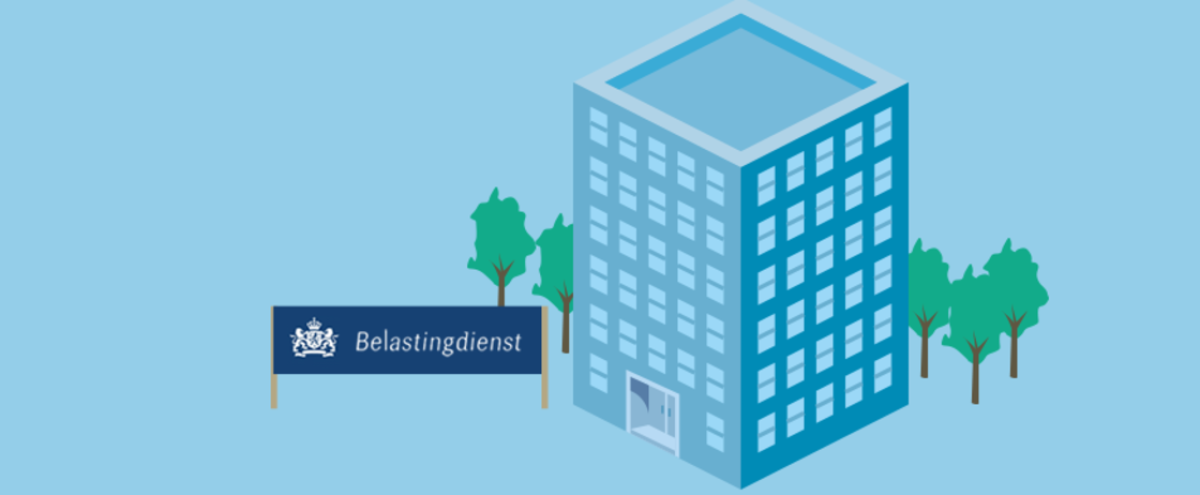 getekende afbeelding van het kantoor van de belastingdienst
