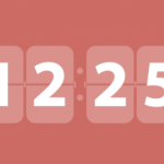 getekende afbeelding van een klok die 12.25 uur aangeeft.